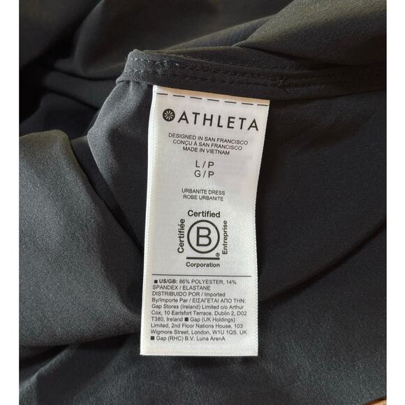 NWOT Athleta Urbanite Womens Shirtdress Black Tie Waist Pockets Long Sleeve L/P - Picture 14 of 15
